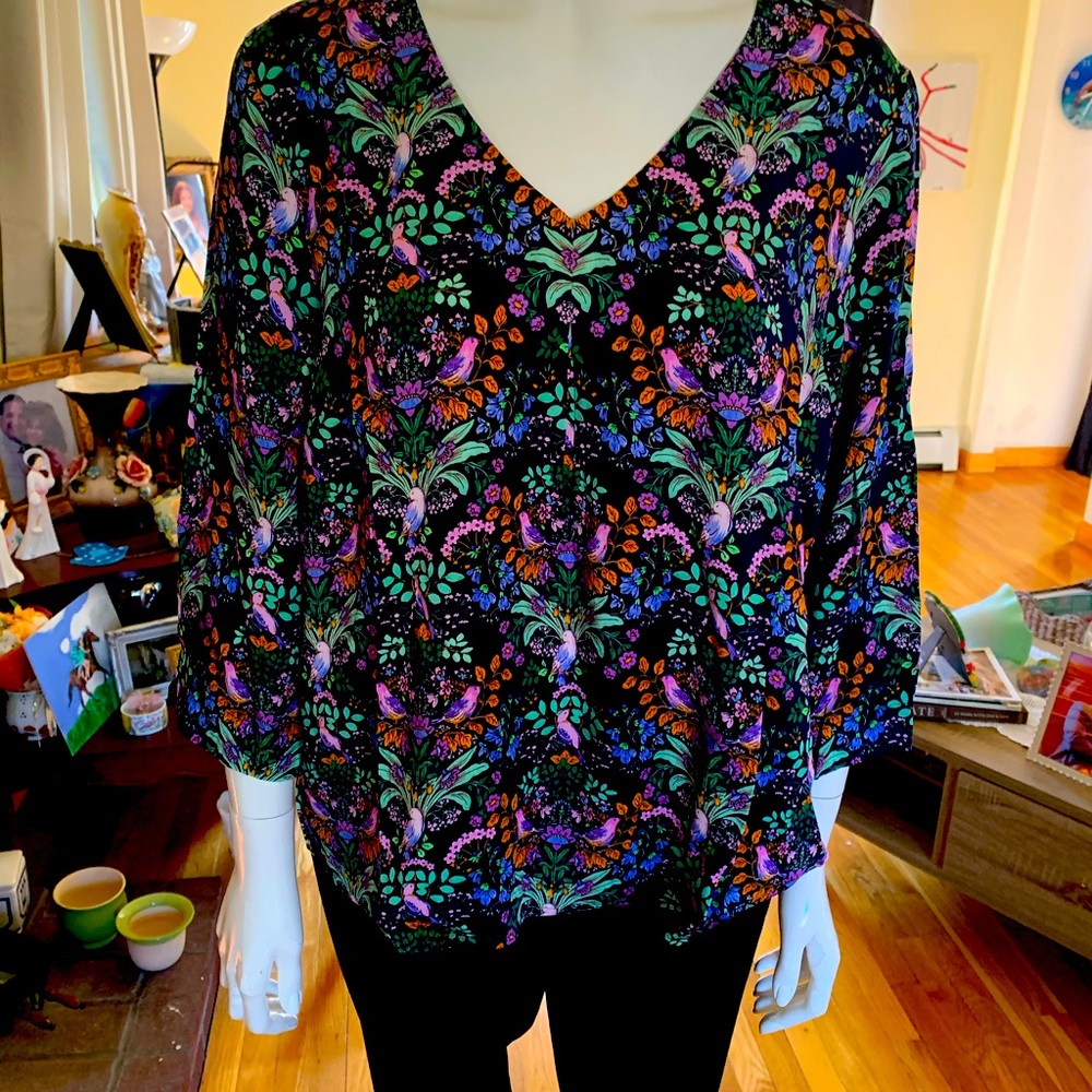 Floral V-Neck Women's Top